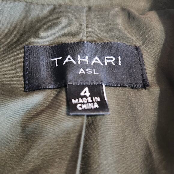Tahari ASL Women's Ponte Faux Double Breasted Blazer Olive Green NWT Size 4 - Picture 8 of 16